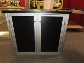 GOD-1560 Modular Reception Counter with Graphics, Locking Storage, Grommet, and Custom Mail Slot -- View 4