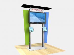 REIE-1231 / Large Monitor Kiosk with Flat Canopy